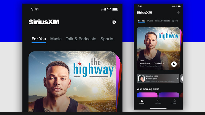 SiriusXM App Media- home