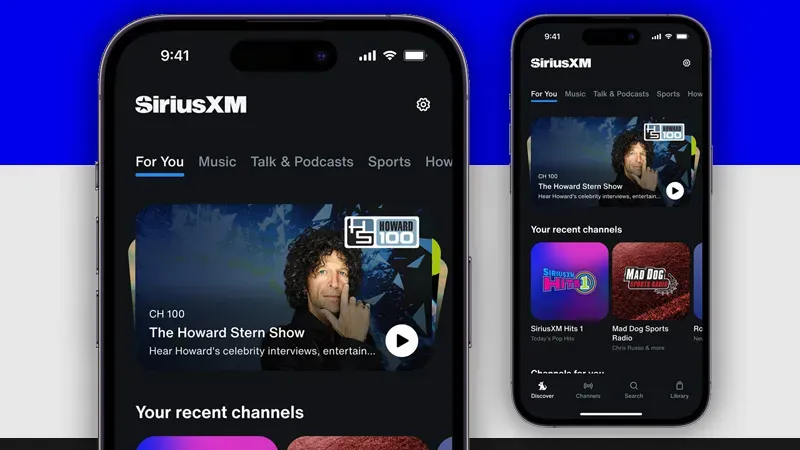 SiriusXM library on a phone